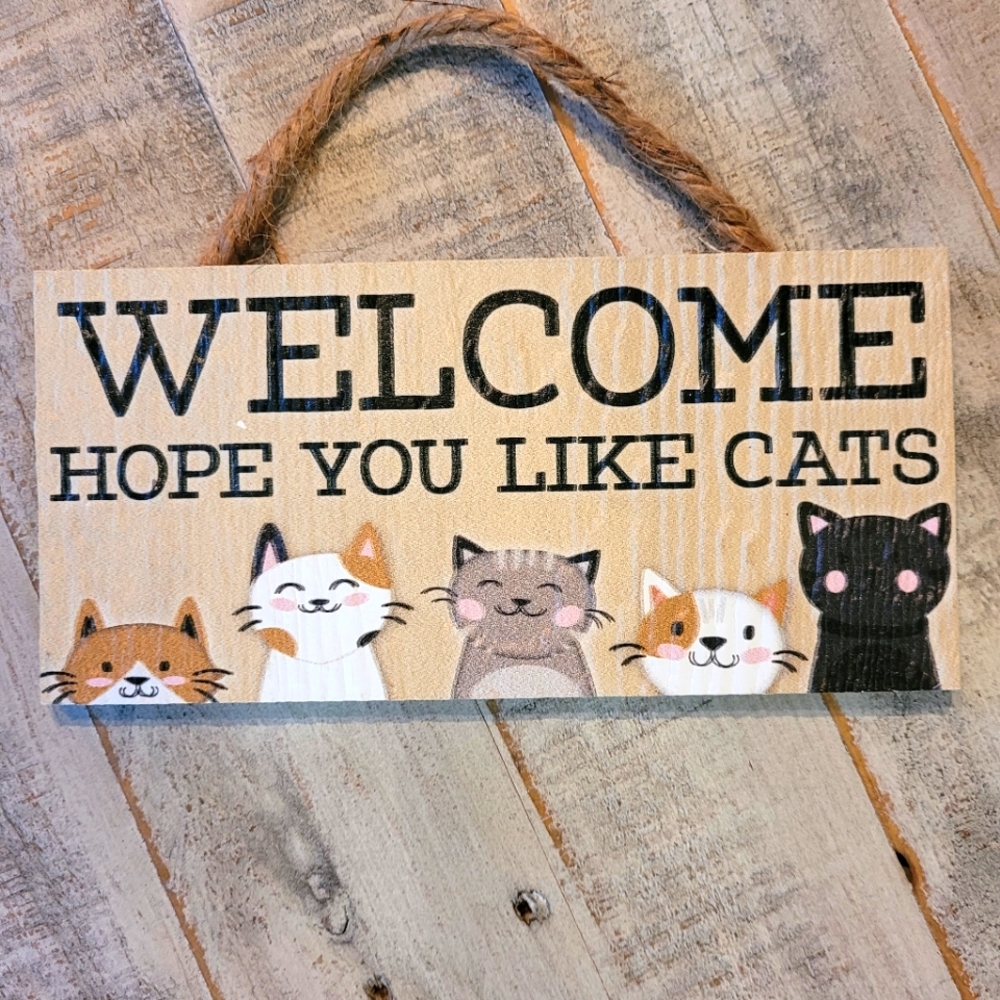New Welcome Kitty Sign, 4x8".